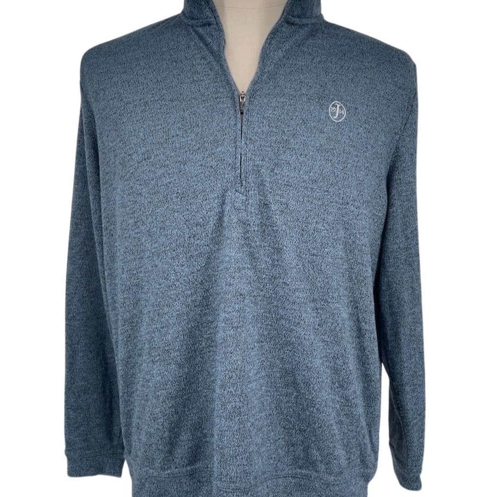 Johnnie-O Men's Quarter Zip Pullover Sweater Blue Size L Long‎ Sleeve